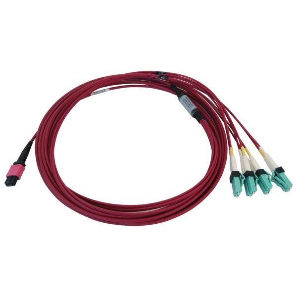 35b9062619c2ec7759c05df42a144ad6 Tripp Lite series 40/100G Multimode 50/125 OM4 Fiber Optic Cable (12F MTP/MPO-PC to 4x Duplex LC/PC F/M), LSZH, Magenta, 5 m (16.4 ft.)