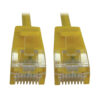 Tripp Lite series Cat6a 10G Snagless Molded Slim UTP Ethernet Cable (RJ45 M/M), PoE, Yellow, 7 ft. (2.1 m)
