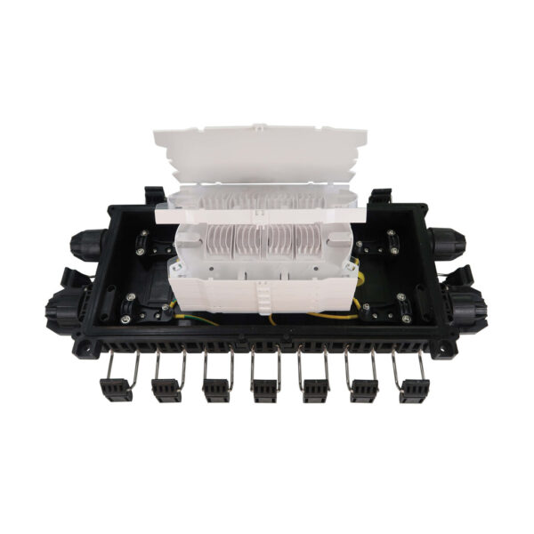 35c1055b8c68d2976d95f90fd7b686c3 Tripp Lite series Fiber Splice Horizontal Enclosure - 6 Splicing Trays, 288 Fiber Capacity, IP68 Rated