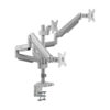 Tripp Lite series Triple-Display Gas-Spring Flex-Arm Desktop Clamp and Grommet for 17” to 30” Flat-Screen Displays - USB and Audio Ports, Aluminum