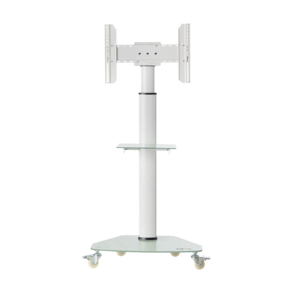 3605381a9e305121073790dd4e9f8310 Tripp Lite series Premier Rolling TV Cart for 37” to 70” Displays, Frosted Glass Base and Shelf, Locking Casters, White