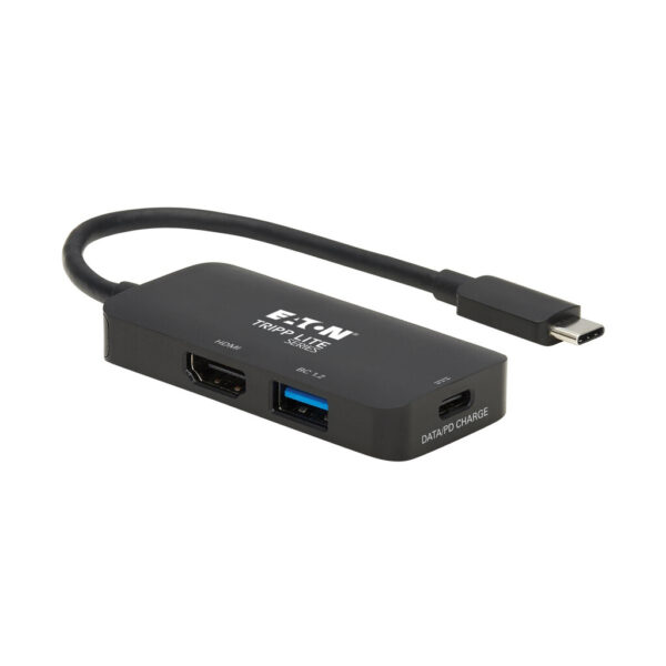 Tripp Lite series USB-C Multiport Adapter - HDMI 4K 60 Hz, 4:4:4, HDR, USB 3.x (5Gbps) Hub Ports, 100W PD Charging, Black