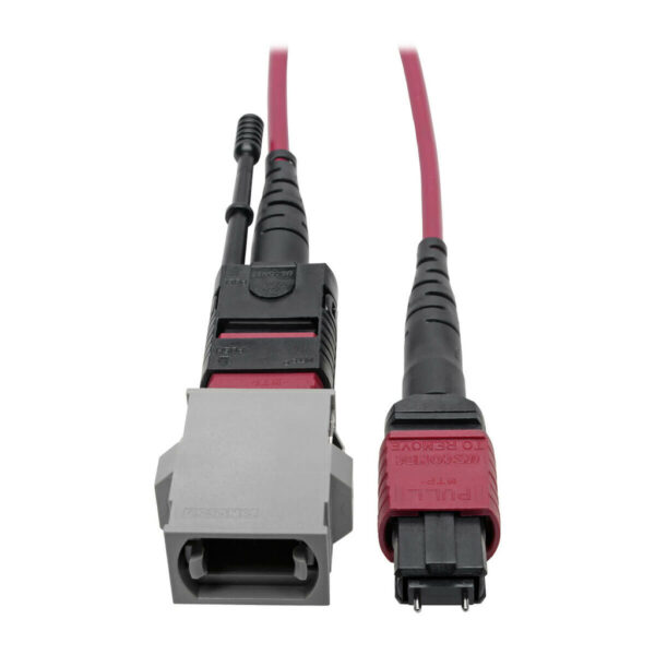 Tripp Lite series MTP/MPO Parallel Optics Base-8 Migration Fiber Adapter, Polarity C to B, 12 Fiber, 40GB/100GB, OM4 M/F, Magenta, 8 in.