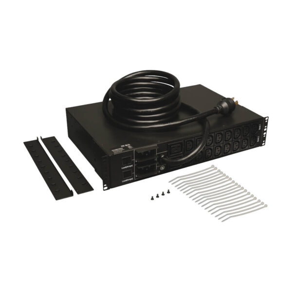 Tripp Lite series 5.5kW Single-Phase Local Metered PDU, 208/230V Outlets (16 C13 & 2 C19), L6-30P, 12 ft. (3.66 m) Cord, 2U Rack-Mount, TAA