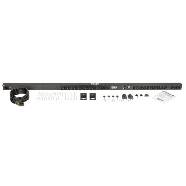 Eaton 3.7kW Single-Phase 208/230V Monitored PDU - LX Platform, 20 C13, 4 C19 Outlets, C20 Input with L6-20P Adapter, 0U 1778mm Height, TAA