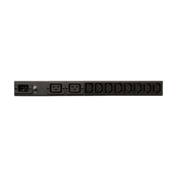 Tripp Lite series 1.6-3.8kW Single-Phase 100-240V Basic PDU, 14 Outlets (12 C13 & 2 C19), C20 with L6-20P Adapter, 12 ft. (3.66 m) Cord, 1U Rack-Mount