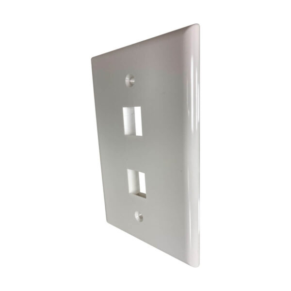 Tripp Lite series Safe-IT 2-Port Single-Gang Keystone Wall Plate, Antibacterial, Ivory Gloss, TAA
