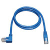 377239ced2524f6169200bdddf213be1 Tripp Lite series Left-Angle Cat6 Gigabit Molded UTP Ethernet Cable (RJ45 Left-Angle M to RJ45 M), Blue, 10 ft. (3.05 m)
