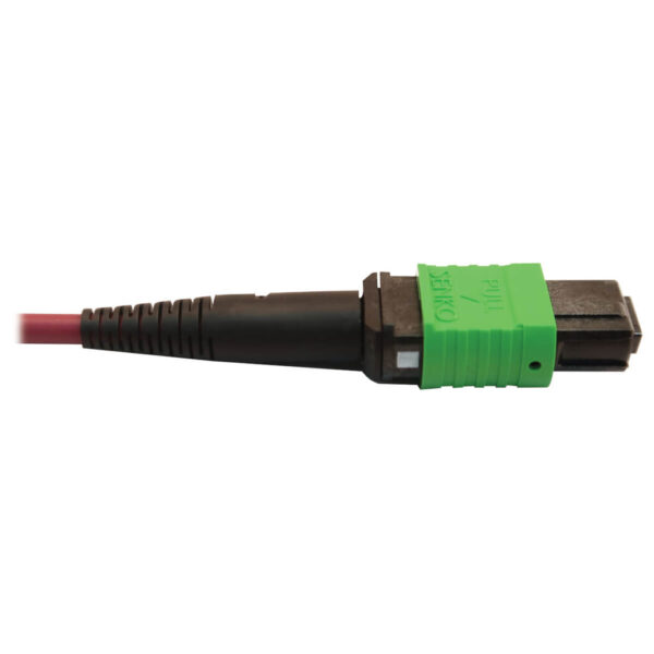 37ee309d9589d92340876237bd32521b-1 Tripp Lite series 400G Multimode 50/125 OM4 Plenum Fiber Optic Cable, 16F MTP/MPO-APC to 24F MTP/MPO-UPC (F/F), Magenta, 1 m