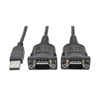 38323e934bfa8953fdeb39b754d52622 Tripp Lite series 2-Port USB to DB9 Serial FTDI Adapter Cable with COM Retention (M/M), 6 ft. (1.83 m)