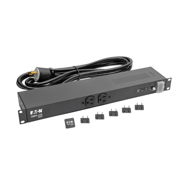 Tripp Lite series Isobar 12-Outlet Network Server Surge Protector, 15 ft. (4.57 m) Cord with L5-20P Plug, 3840 Joules, Diagnostic LEDs, 1U Rackmount