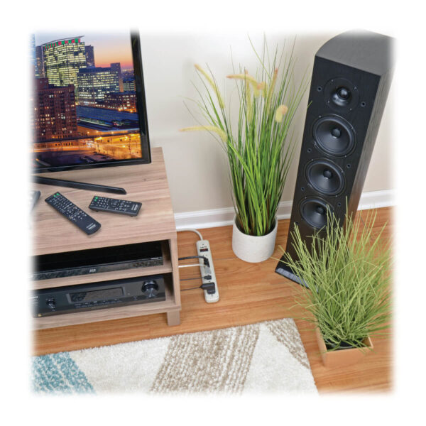 Tripp Lite series Protect It! 7-Outlet Surge Protector, 6 ft. Cord, 1080 Joules, Diagnostic LED, Light Gray Housing