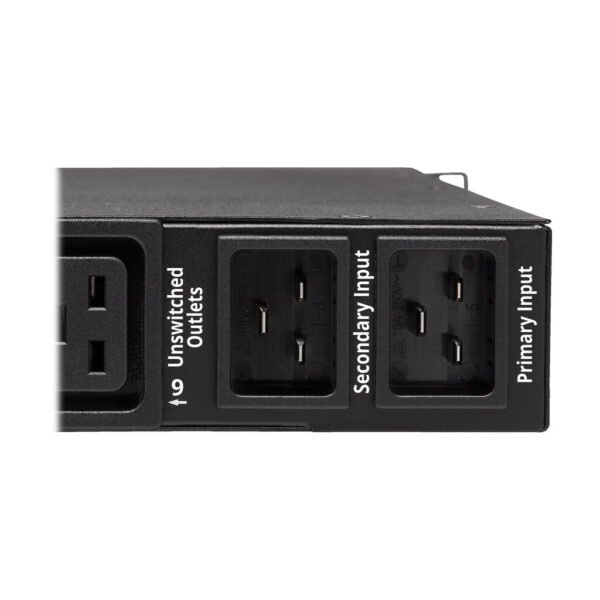 3879f409e2228d0b5928d597e6a5af05 Tripp Lite series 3.8kW Single-Phase Switched Automatic Transfer Switch PDU, Two 200-240V C20 Inlets, 8 C13 & 2 C19 Outputs, 1U, TAA