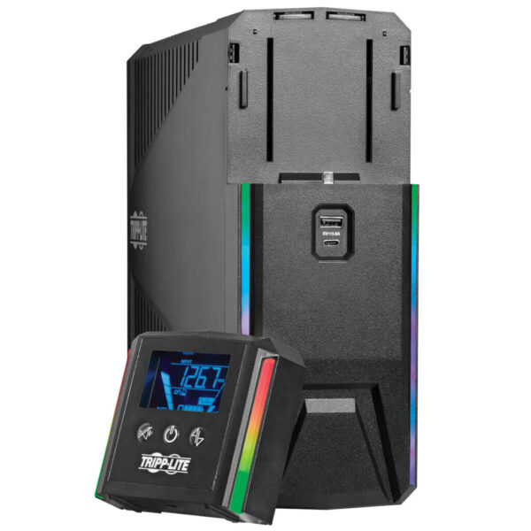 387a19a12647121c14ebc6f8988cd630 Tripp Lite series 1200VA 720W 120V Pure Sine Wave Gaming UPS Battery Backup - LCD, AVR, RGB LEDs, USB Charging, Tower