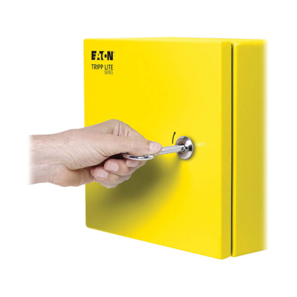 389f78eda82a3ef50542a9a0d597dce1 Tripp Lite series SmartRack Outdoor Industrial Enclosure with Lock - NEMA 4, Surface Mount, Metal Construction, 10 x 10 x 6 in., Yellow