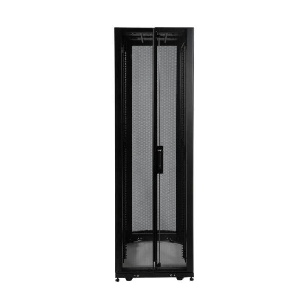 Tripp Lite series 45U SmartRack Standard-Depth Rack Enclosure Cabinet with doors, side panels & shock pallet packaging