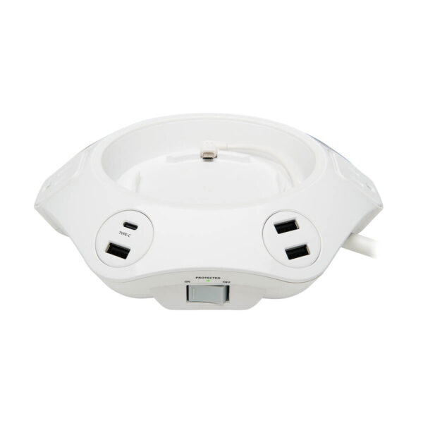 Tripp Lite series Conference Power Surge Protector - 4 NEMA 5-15R Outlets, USB-C & 3 USB-A Ports, Micro-USB, 8 ft. Cord