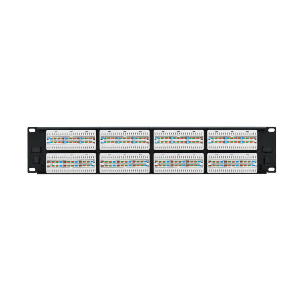 Tripp Lite series 48-Port Cat6 Patch Panel - 4PPoE Compliant, 110/Krone, 568A/B, RJ45 Ethernet, 2U Rack-Mount, Black, TAA