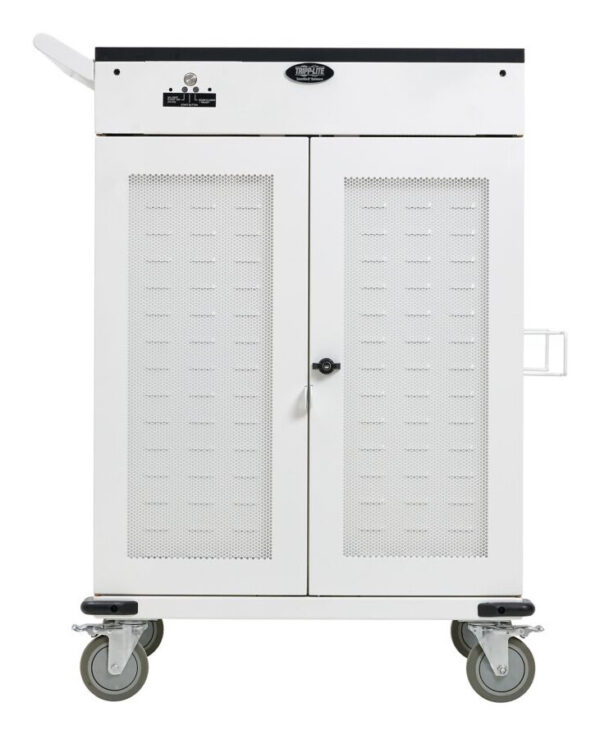 Tripp Lite Safe-IT 36-Device UV Charging Cart for Laptops and Chromebooks, 120V, 5-15P, 10 ft. Cord, Antimicrobial, White - CSC36VACUVC