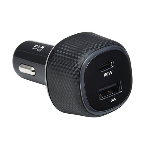Tripp Lite series Dual-Port USB Car Charger, 63W Max - USB-C PD 3.0 Up to 60W, USB-A QC 3.0 Up to 18W