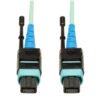 399e2732ebd7813f2653119e39dd4eb8 Tripp Lite series MTP/MPO Patch Cable with Push/Pull Tab Connectors, 100GBASE-SR10, CXP, 24 Fiber, 100Gb OM3 Plenum-rated - Aqua, 5M (16 ft.)