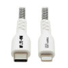 39e65f6b48582f2106afd1bc2c121e64 Tripp Lite series Heavy-Duty USB-C to Lightning Sync/Charge Cable with Status LED - MFi Certified, M/M, USB 2.0, 3 ft.
