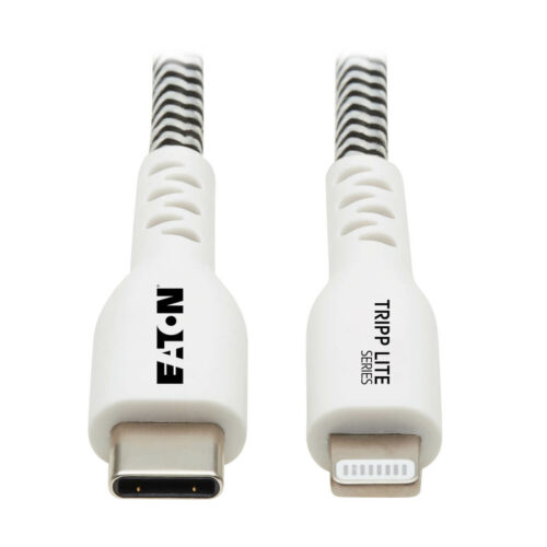Tripp Lite series Heavy-Duty USB-C to Lightning Sync/Charge Cable with Status LED - MFi Certified, M/M, USB 2.0, 3 ft.