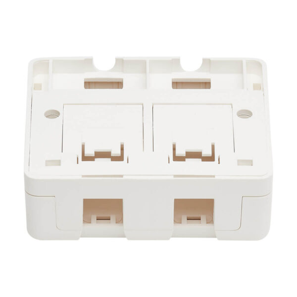 Tripp Lite series Surface-Mount Box for Keystone Jacks - 2 Ports, White, TAA