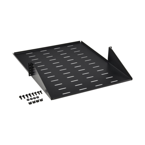 Tripp Lite series SmartRack Center-Mounted Steel Rack Shelf - 2U, Vented, 21.5 in. Deep, Holds up to 100 lb. (45 kg)