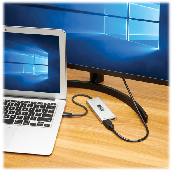3a56b6e3464bb7cad667a2393a51a641 Tripp Lite series Dual-Monitor Thunderbolt 3 to HDMI Adapter (M/2xF) - 4K 60 Hz, 4:4:4, Silver