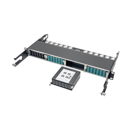 Tripp Lite series 100Gb/120Gb to 40Gb Breakout Cassette, (x2) 24-Fiber MTP/MPO (Male with Pins) to (x6) 12-Fiber MTP/MPO (Male with Pins)