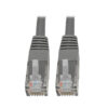 Tripp Lite series Cat6 Gigabit Molded (UTP) Ethernet Cable (RJ45 M/M), PoE, Gray, 20 ft. (6.09 m)
