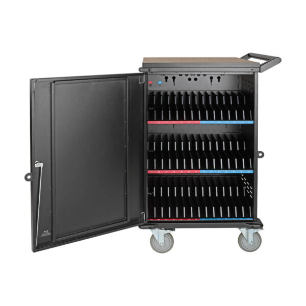 Tripp Lite series 42-Device AC Mobile Charging Cart - Laptops and Chromebooks, 120V, NEMA 5-15P, 10 ft. (3.05 m) Cord, Black