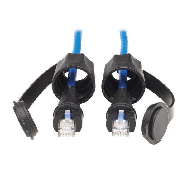 Tripp Lite series Industrial Cat6 UTP Ethernet Cable (RJ45 M/M), 100W PoE, CMR-LP, IP68, Blue, 50 ft. (15.24 m)