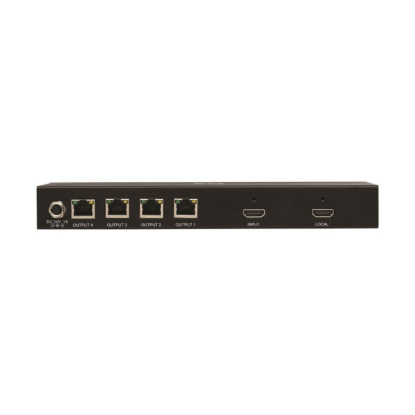 Tripp Lite series 4-Port HDMI over Cat6 Extender Kit, Splitter/3x Pigtail Receivers - 4K 60 Hz, HDR, 4:4:4, PoC, 230 ft. (70.1 m), TAA
