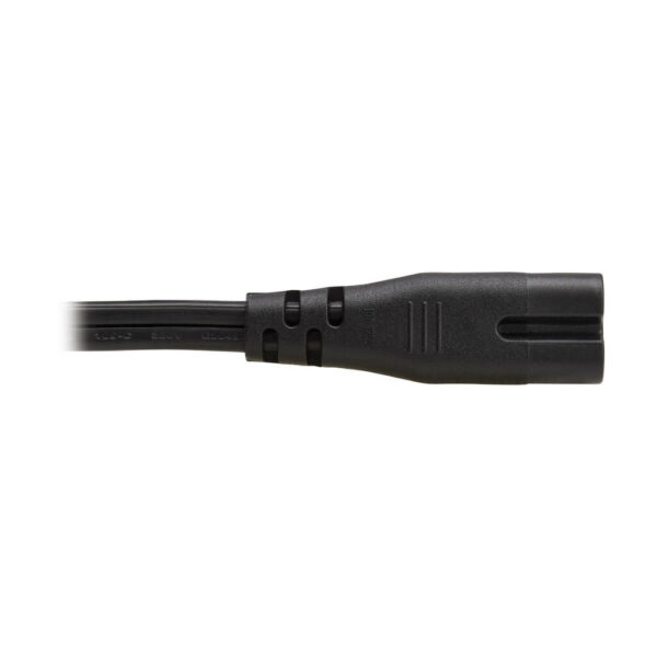 3b4f163471efdd9142079719cd5cdee8 Tripp Lite series 2-Slot Non-Polarized Replacement Power Cord, 1-15P to C7 - 10A, 120V, 18 AWG, 6 ft. (1.83 m), Black