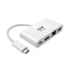 3b92a872cb136a48e9480853f2154363 Tripp Lite series USB-C Multiport Adapter - HDMI, USB 3.x (5Gbps) Hub Port, Gigabit Ethernet, 60W PD Charging, HDCP, White
