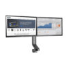 Tripp Lite series Dual-Display Monitor Arm with Desk Clamp and Grommet - Height Adjustable, 17” to 27” Monitors