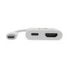 Tripp Lite series USB-C to HDMI Adapter (M/F) - 4K 60 Hz, 60W PD Charging, HDCP 2.2, White