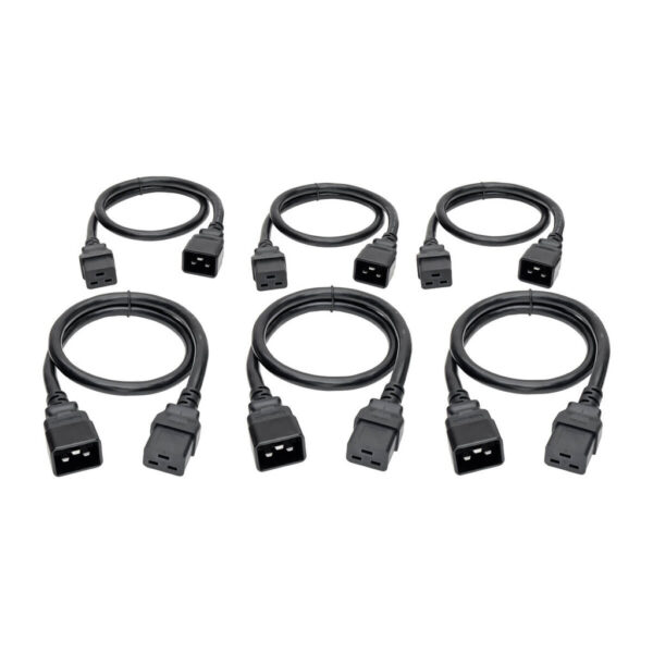 3c277a4a52d81a7d3dd1da75bcc9da17 Tripp Lite series Power Extension Cord, C19 to C20 - Heavy-Duty, 20A, 250V, 12 AWG, 2 ft. (0.61 m), Black, 6-Pack