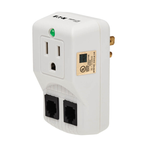 3c59fe2b566165937141dcaab84b115d Tripp Lite series Protect It! 1-Outlet Portable Surge Protector, Direct Plug-In, 600 Joules, Tel/Modem Protection - TRAVELCUBE