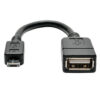 3caf4a00397727793a65f746c1b24c54 Tripp Lite series Micro USB to USB OTG Host Adapter Cable, 5-Pin Micro USB B to USB A M/F, 6-in. (15.24 cm)