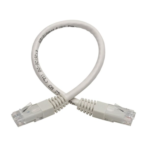 3cd57d71e05f00a0bff58e6187dfcd96 Tripp Lite series Cat6 Gigabit Molded (UTP) Ethernet Cable (RJ45 M/M), PoE, White, 1 ft. (0.31 m)