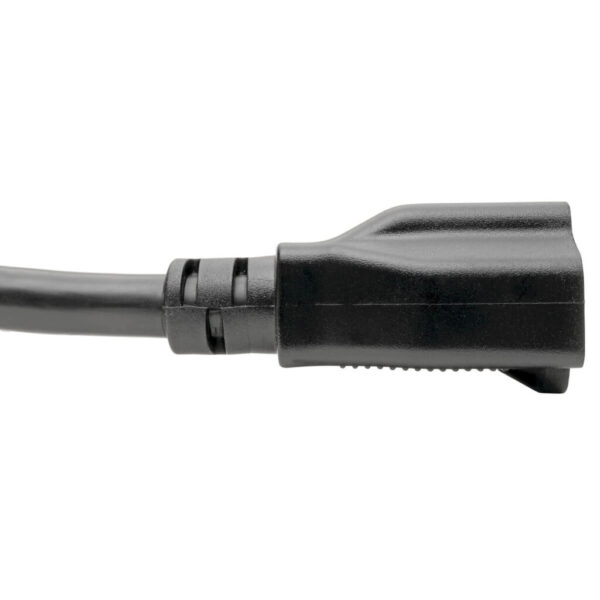 Tripp Lite series Power Cord Adapter, NEMA L5-20P to NEMA 5-15R - Heavy-Duty, Locking, 20A, 125V, 12 AWG, 6-in. (15.24 cm), Black