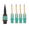 Tripp Lite series 40/100/400G Multimode 50/125 OM4 Breakout Fiber Optic Cable (12F MTP/MPO-PC to 4x Duplex SN-PC F/M), LSZH, Magenta, 3 m (9.8 ft.)