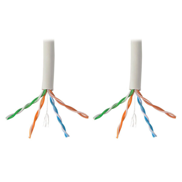 Tripp Lite series Cat6 Gigabit Bulk UTP Stranded 24 AWG CMR PVC Cable, White, 1000 ft. (304.8 m)