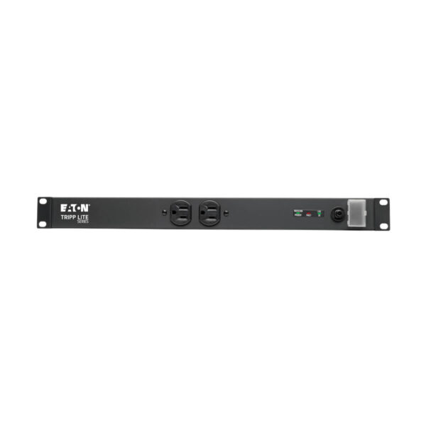 Tripp Lite series Isobar 12-Outlet Network Server Surge Protector, 15 ft. (4.57 m) Cord, 3840 Joules, Diagnostic LEDs, 1U Rackmount, Metal Housing
