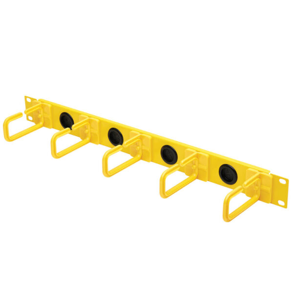 Tripp Lite series Horizontal Cable Manager - Flexible Rings, Yellow, 1U