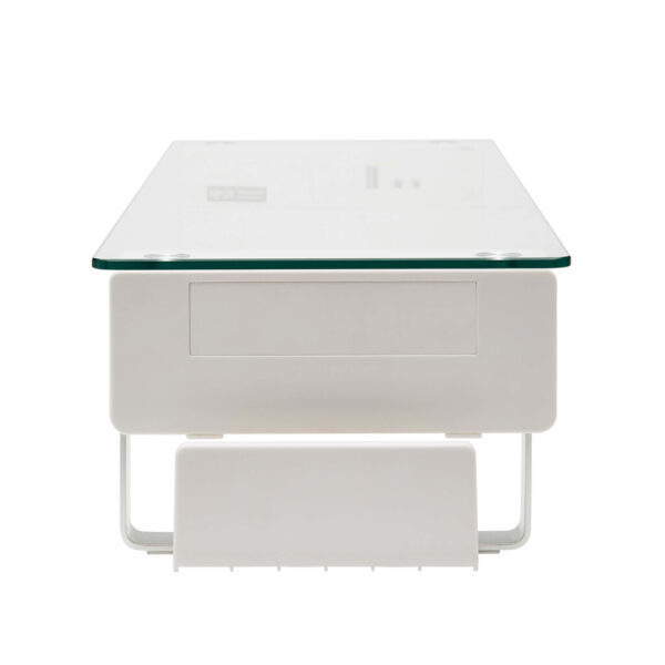 Tripp Lite series Monitor Riser for Desk - Height Adjustable, Glass Top, USB and Audio Ports