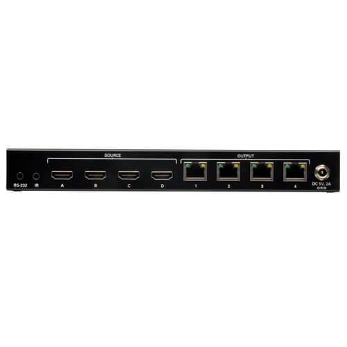 Tripp Lite series 4 x 4 HDMI over Cat5/6 Matrix Splitter Switch, Box-Style Transmitter for Video/Audio, Up to 175 ft. (53 m), TAA